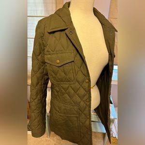 J.Crew Green Quilted Downtown Field Jacket/fisherman quilt Jacket